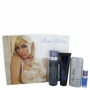 Paris Hilton by Paris Hilton Gift Set — 3.4 oz Eau De Toilette Spray + 3 oz Body Wash + 2.75 oz Deodorant Stick + .25 Mini EDT Spray (Men)