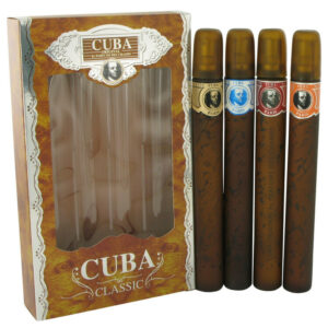 CUBA ORANGE by Fragluxe Gift Set — Cuba Variety Set includes All Four 1.15 oz Sprays Cuba Red Cuba Blue Cuba Gold and Cuba Orange (Men)