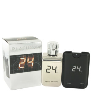 24 Platinum The Fragrance by ScentStory Eau De Toilette Spray + 0.8 oz Mini Pocket Spray 3.4 oz (Men)