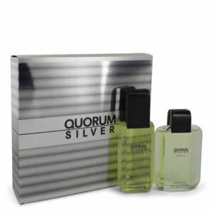 Quorum Silver by Puig Gift Set — 3.4 oz Eau De Toilette Spray + 3.4 oz After Shave (Men)