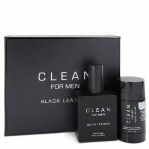 Clean Black Leather by Clean Gift Set — 3.4 oz Eau De Toilette Spray + 2.6 oz Deodorant Stick (Men)